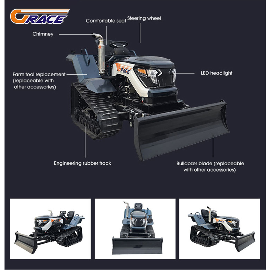 Customize Mini Crawler Tractor - огляд і ціна Mini Bulldozer Attachments